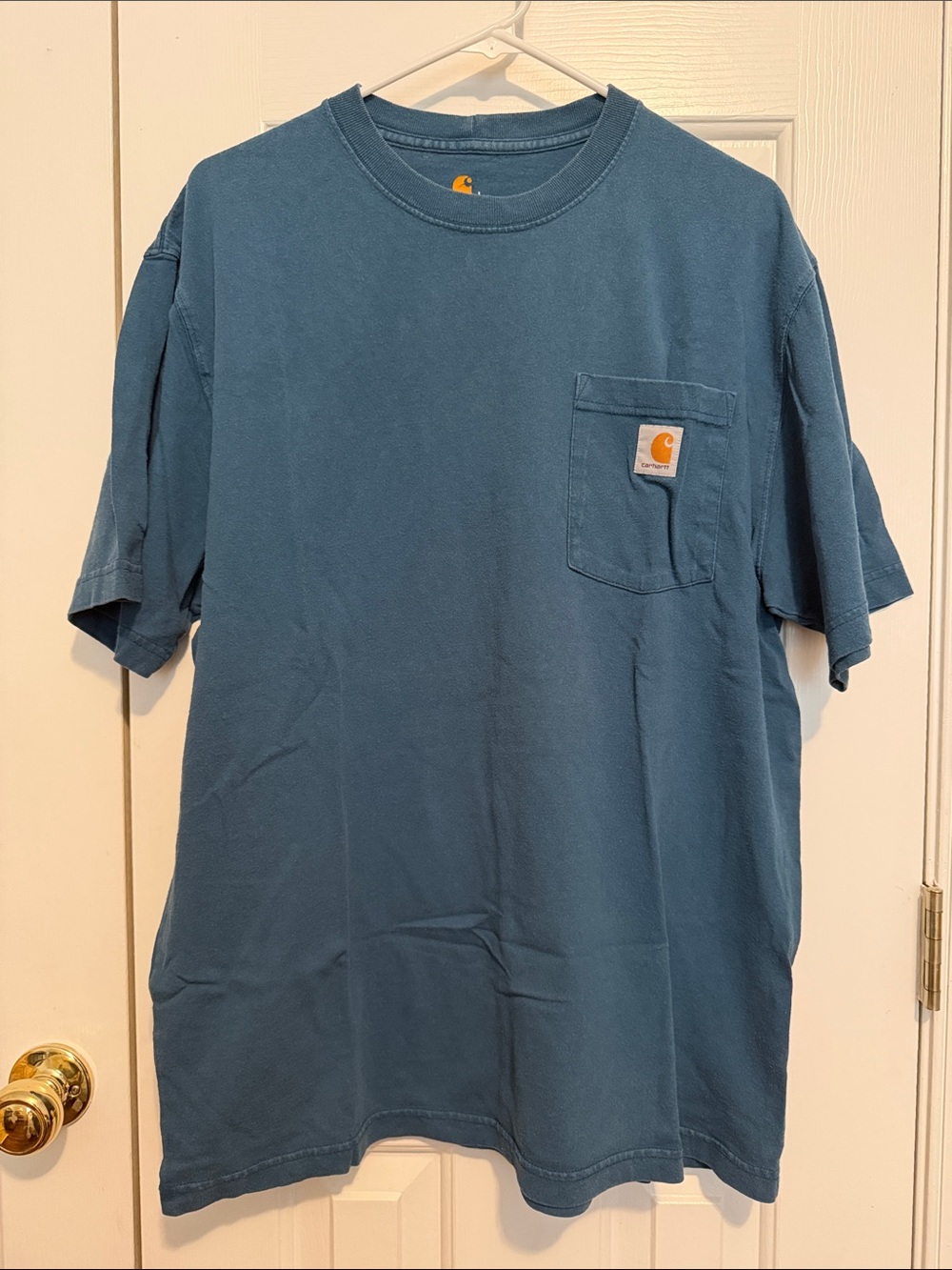 Carhartt Men's Teal Blue Short-Sleeve Pocket Tee